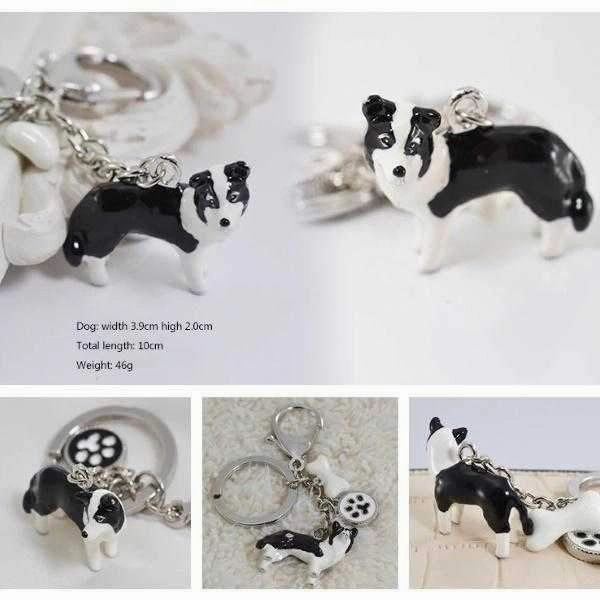 3D Border Collie Key Ring