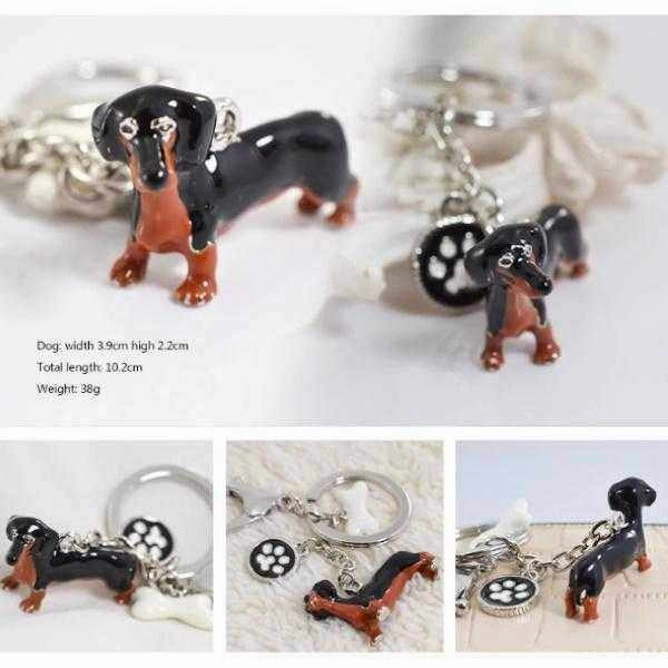 3D Dachshund Key Ring