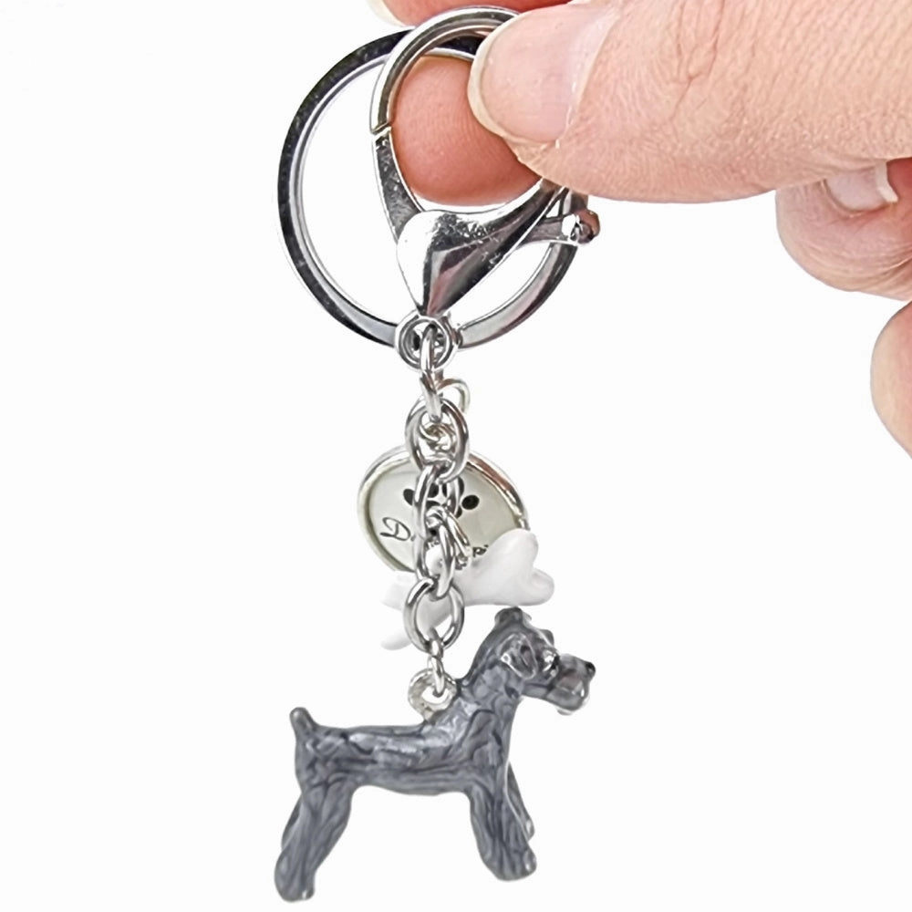 3D Schnauzer Key Ring