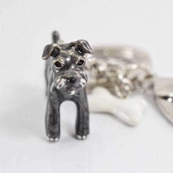 3D Schnauzer Key Ring