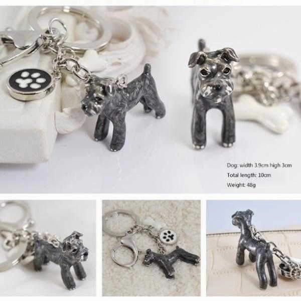 3D Schnauzer Key Ring