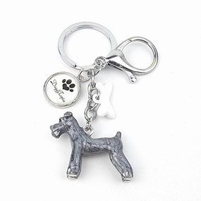 3D Schnauzer Key Ring