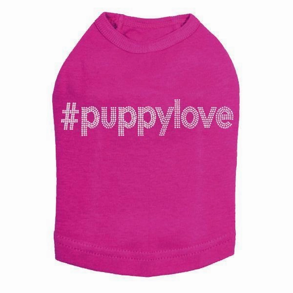 #Puppylove Rhinestone Dog Tank