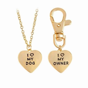 "I  MY DOG" Necklace and "I  MY OWNER" Collar Charm