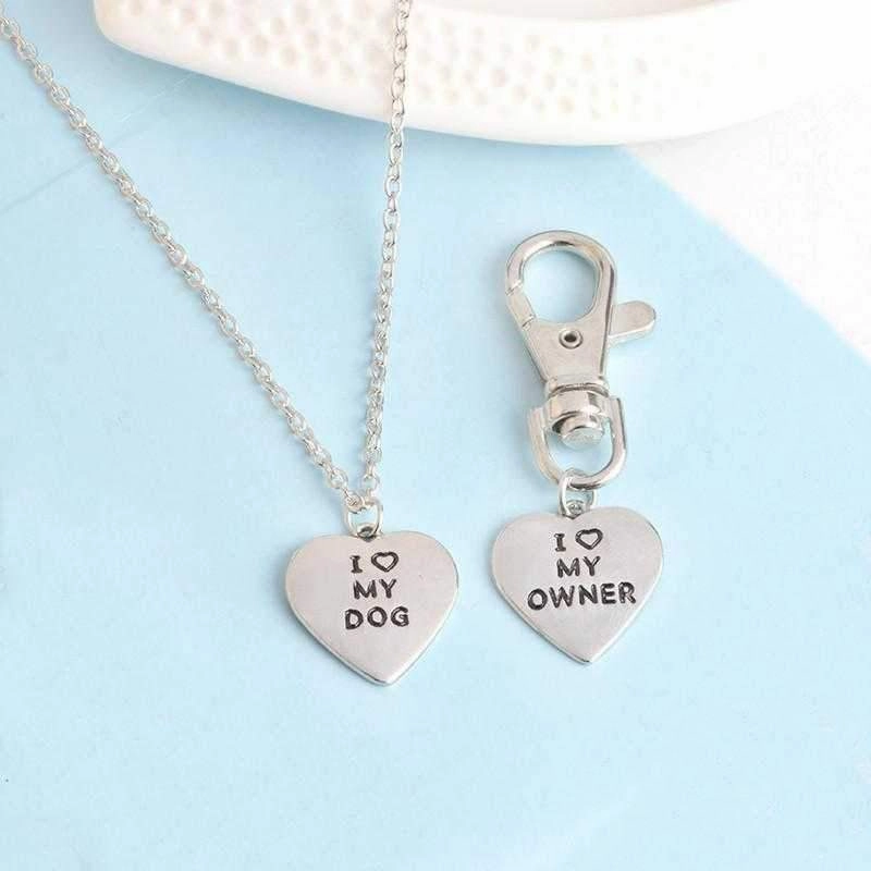 "I  MY DOG" Necklace and "I  MY OWNER" Collar Charm