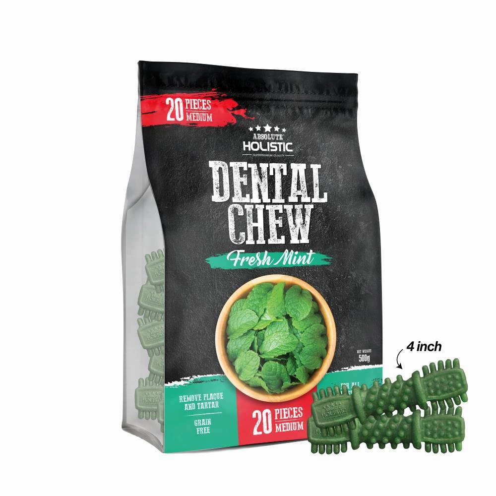 Absolute Holistic Dog Dental Chew Fresh Mint Medium 500g - 20pcs (4")