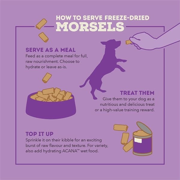 ACANA Duck Recipe Freeze Dried Dog Food, Morsels