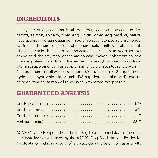 ACANA Lamb Recipe in Bone Broth Canned Dog Food