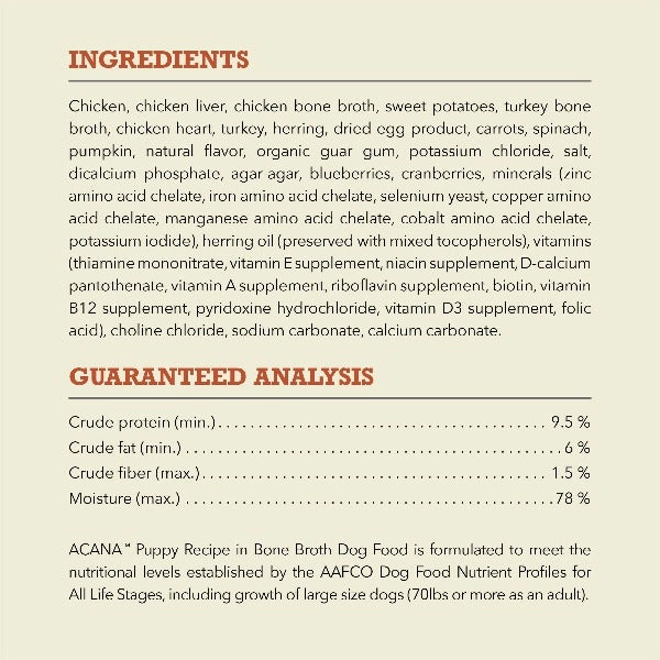 ACANA Puppy Recipe in Bone Broth Canned Dog Food