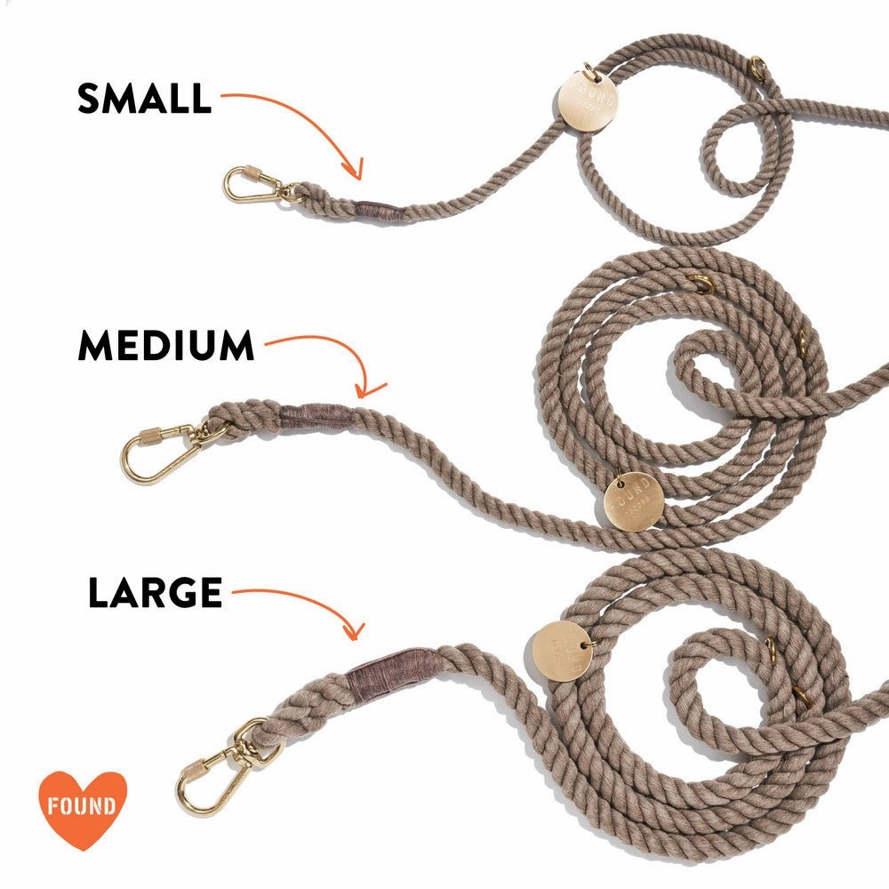 Adjustable Bolt Snaps Rope Dog Leash Navy Ombre