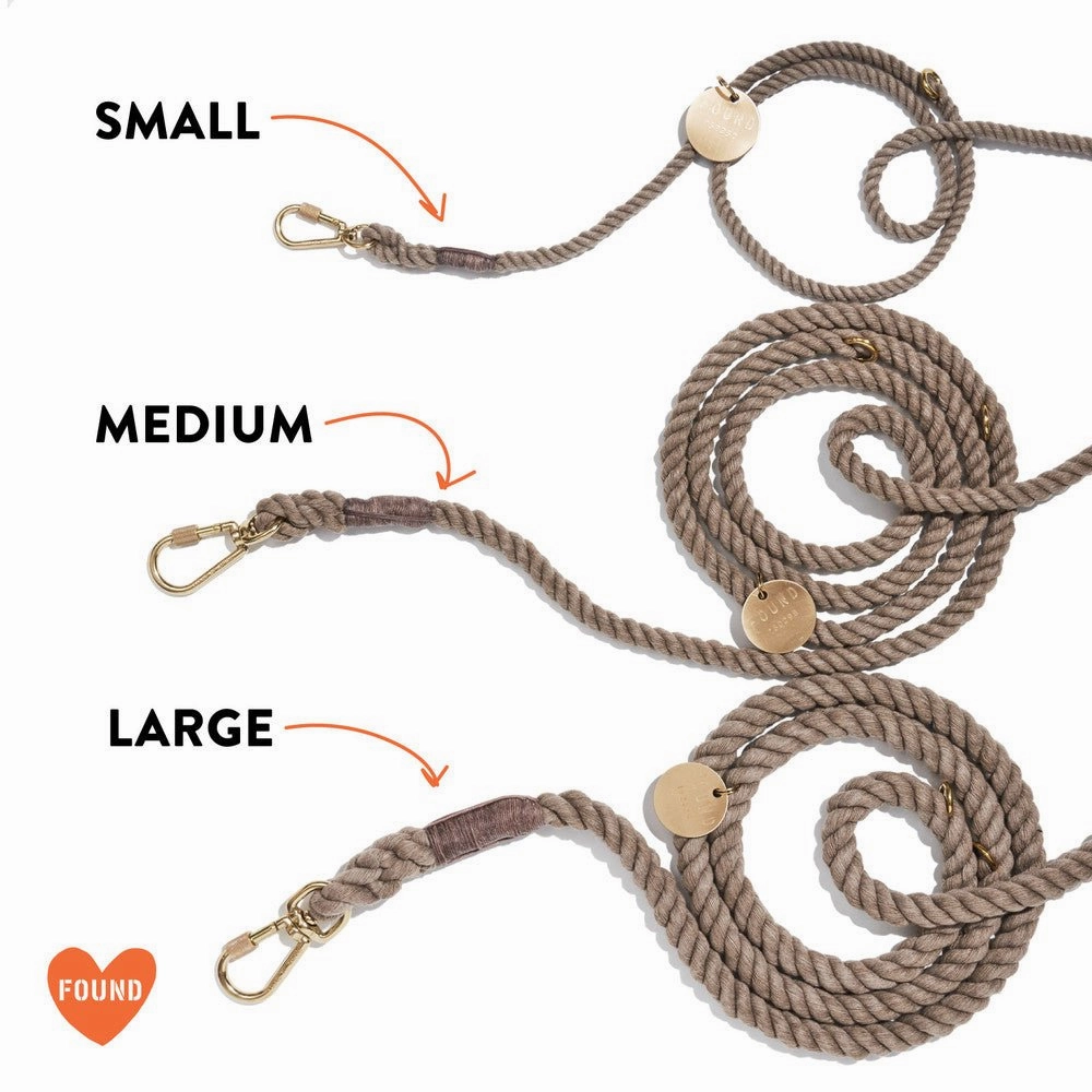 Adjustable Cotton Rope Dog Leash Black