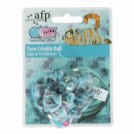 AFP Knotty Habit Yarn Crinkly Ball Cat Toy
