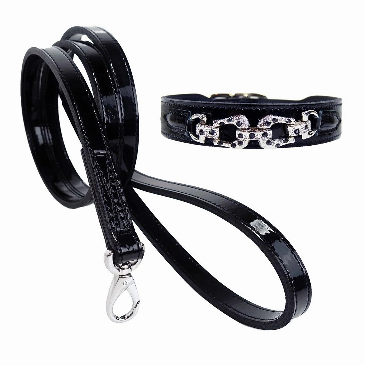 After Eight Collection Dog Leash Black Patent