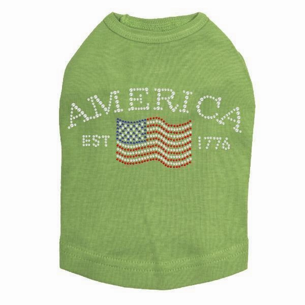 America Rhinestone Dog Tank