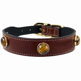 Au Naturale Collection Dog Collar Rich Brown/Tiger Eye