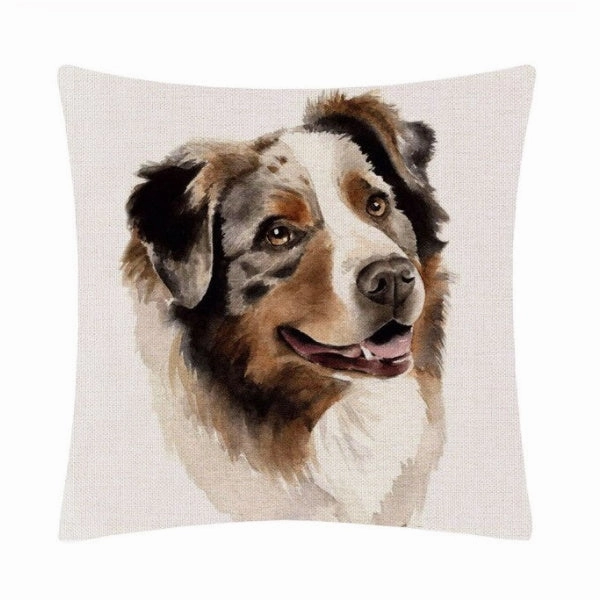 Australian Shepherd Face Throw Cushion