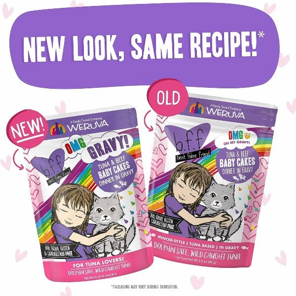 B.F.F. Baby Cakes Tuna & Beef Dinner in Gravy Pouch Cat Food