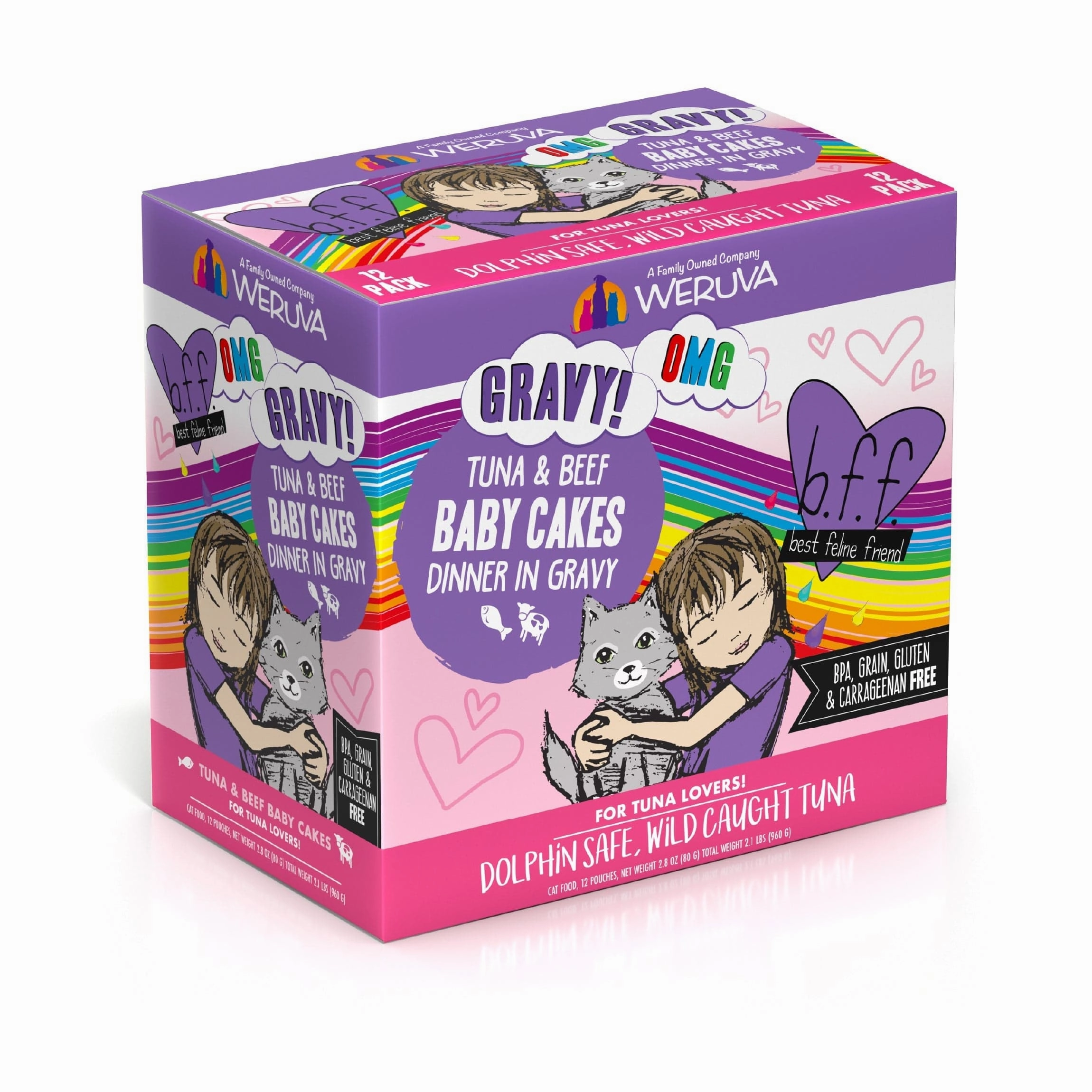B.F.F. Baby Cakes Tuna & Beef Dinner in Gravy Pouch Cat Food