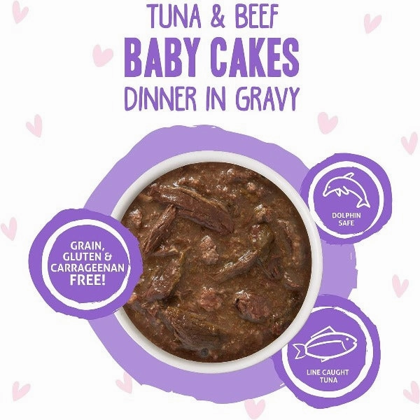 B.F.F. Baby Cakes Tuna & Beef Dinner in Gravy Pouch Cat Food