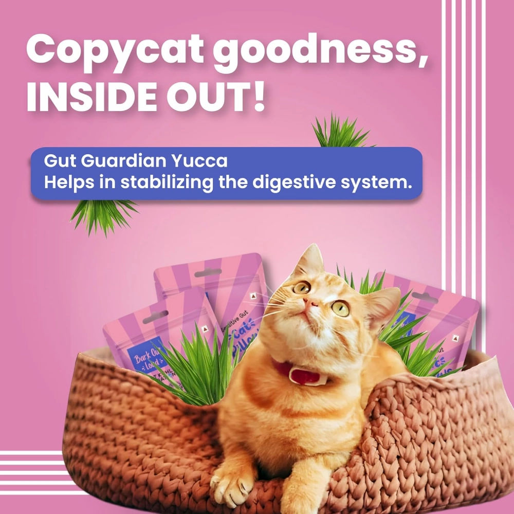 Bark Out Loud by Vivaldis Hairball Control and Sensitive Gut Pillow Cat Treats Combo