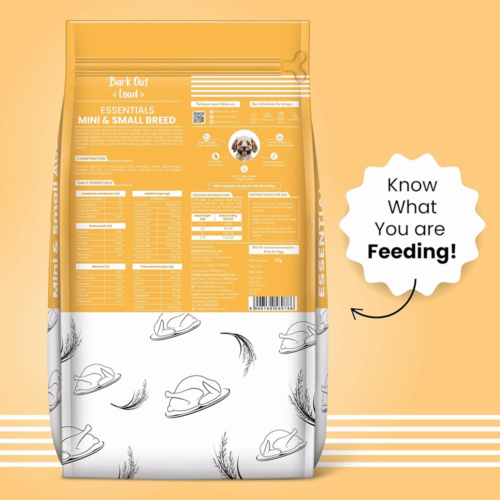 Bark Out Loud Essentials Real Chicken Mini and Small Breed Adult Dog Dry Food