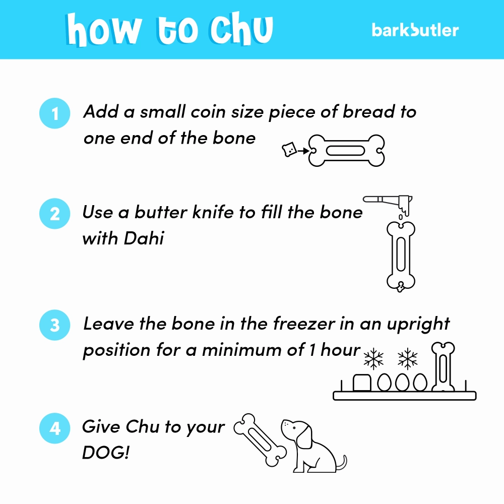 Barkbutler Chu the bone Treat Dispensing Toy for Dogs (Black)