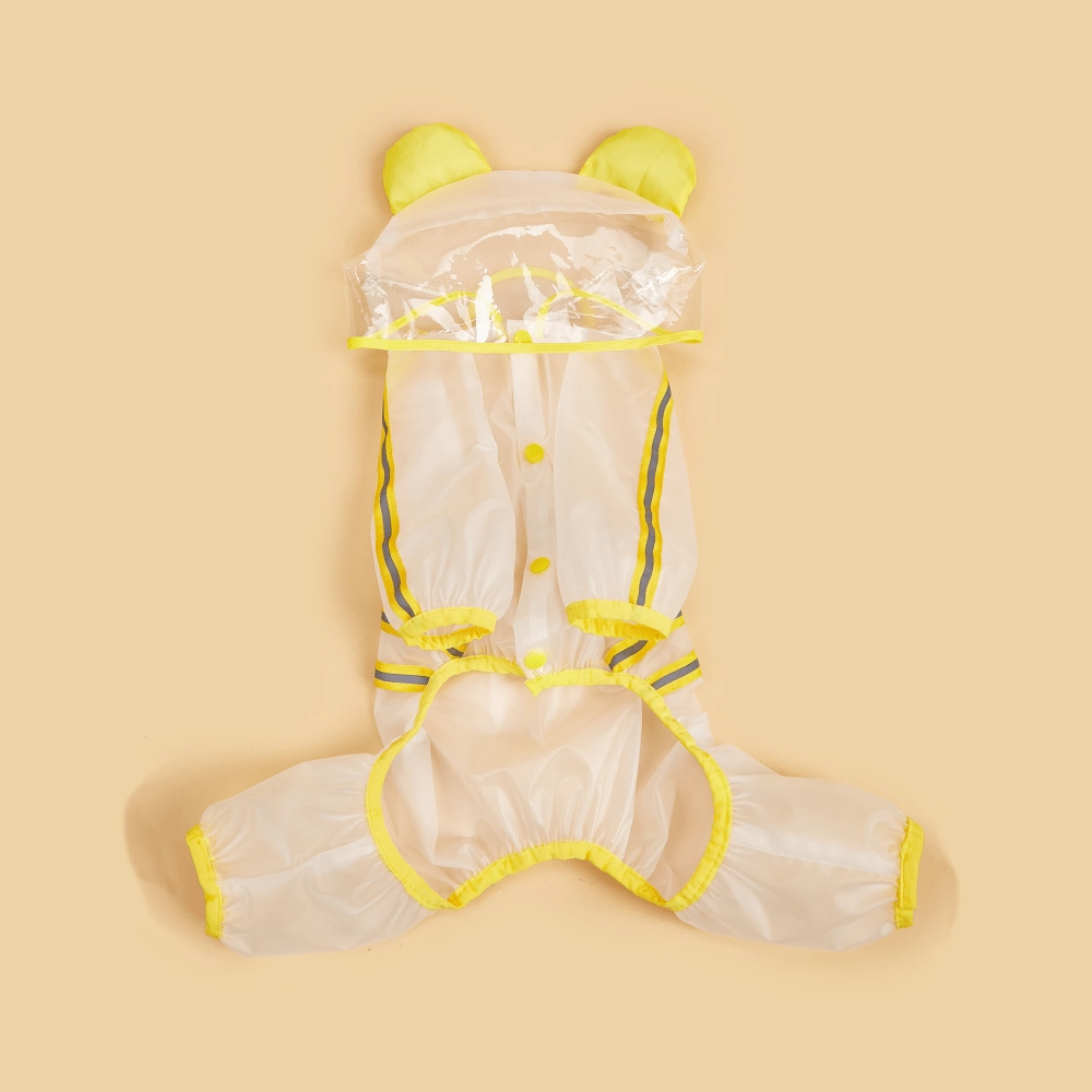 Barkbutler x Fofos Four Leg Yellow Raincoat for Dogs (Button Up Style)