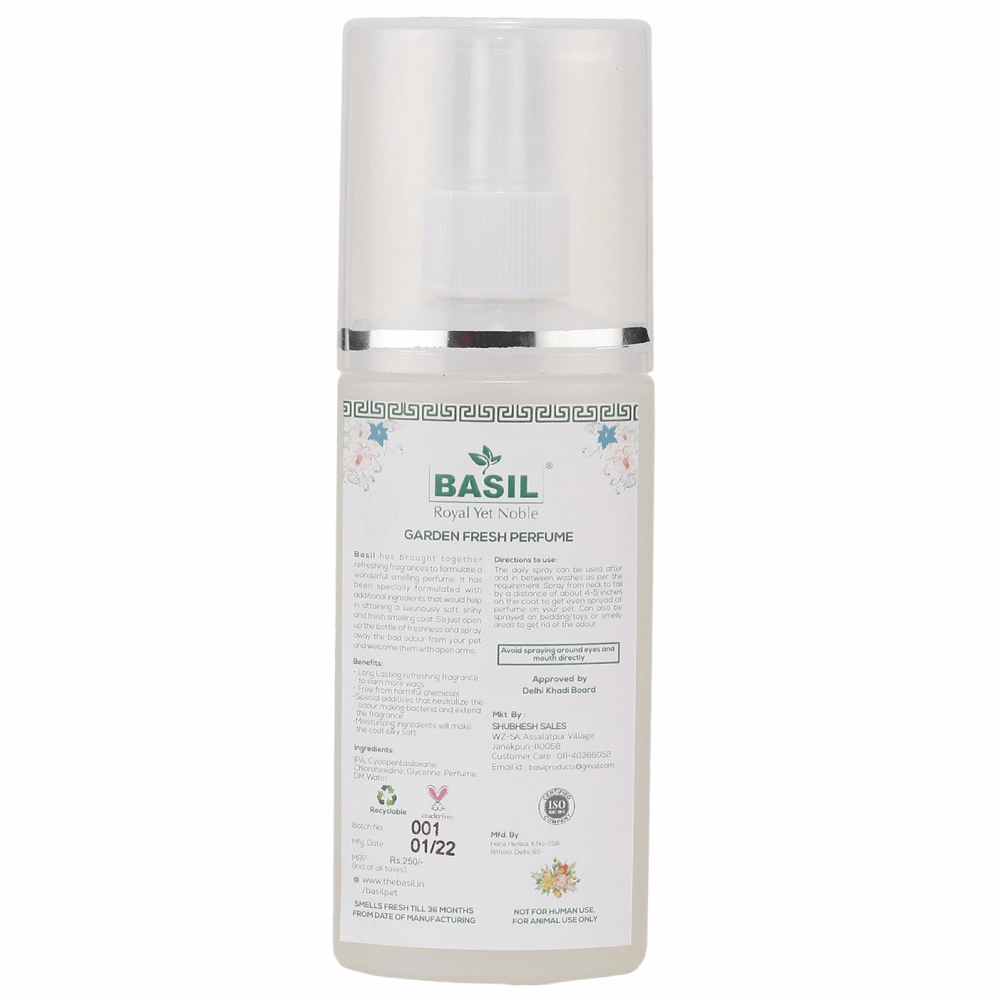 Basil Garden Fresh Perfume Spray for Dogs and Cats