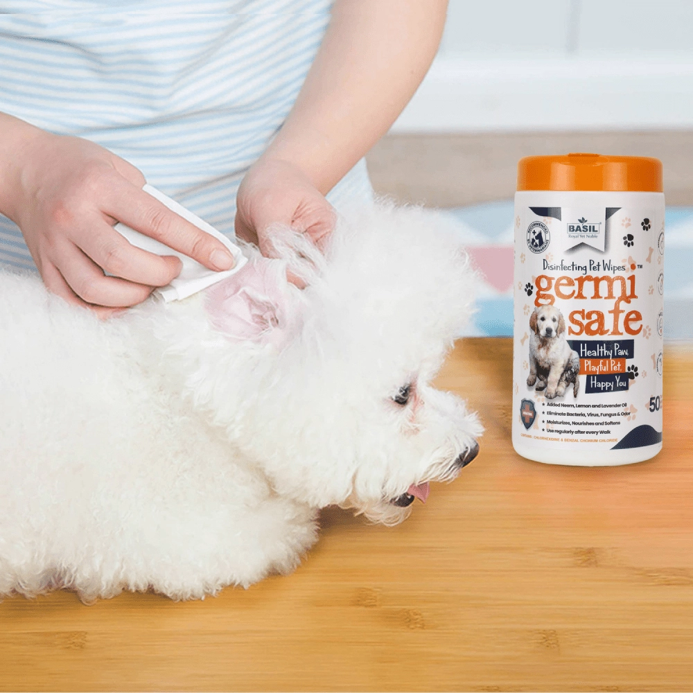 Basil Germi Safe Wet Wipes for Dogs and Cats
