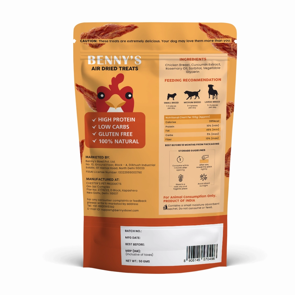 Bennys Bowl Chicken and Herbs Jerky Dog Treats