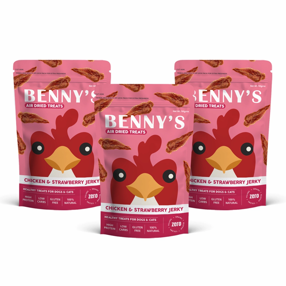 Bennys Bowl Chicken and Strawberry Jerky Dog Treats
