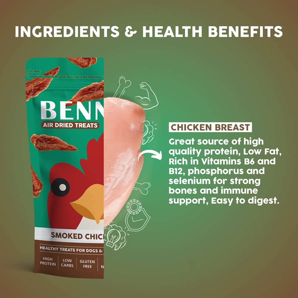 Bennys Bowl Smoked Chicken Jerky Dog Treats