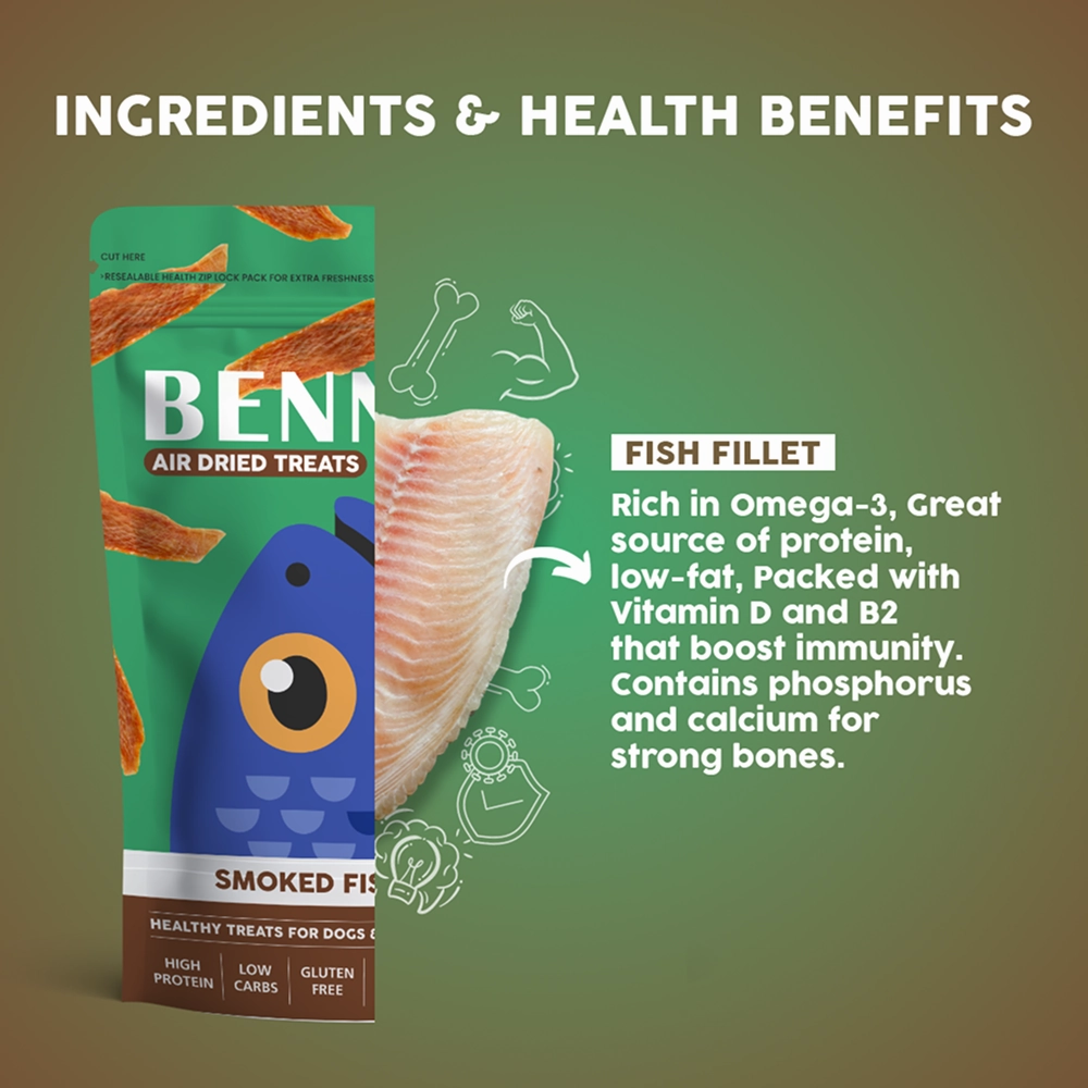 Bennys Bowl Smoked Fish Jerky Dog Treats