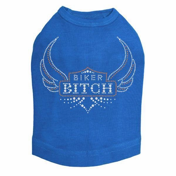 Biker Bitch Rhinestone Dog Tank