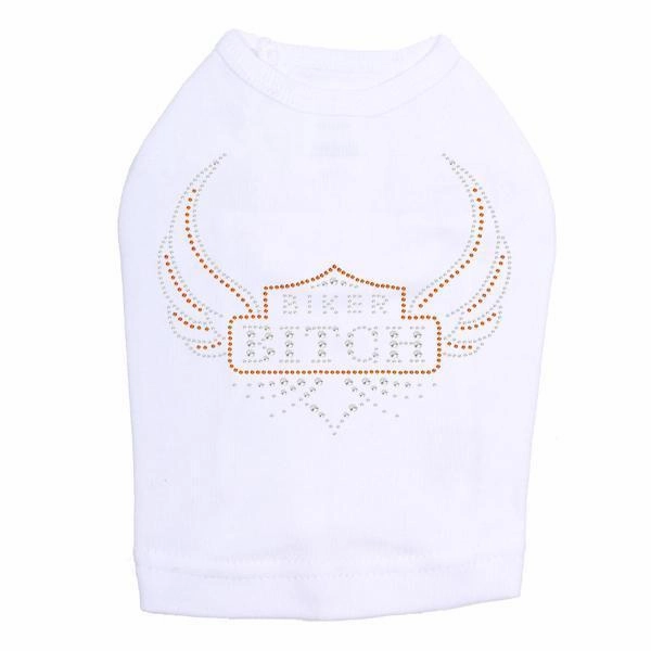 Biker Bitch Rhinestone Dog Tank