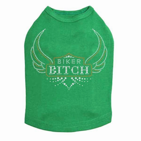 Biker Bitch Rhinestone Dog Tank