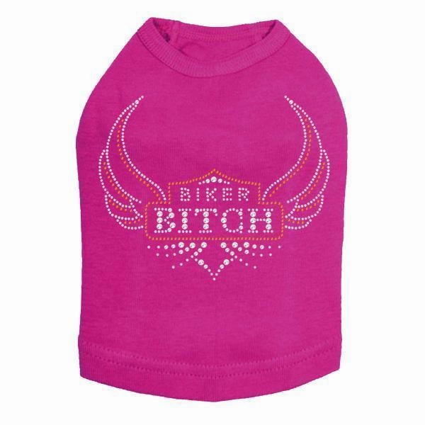 Biker Bitch Rhinestone Dog Tank