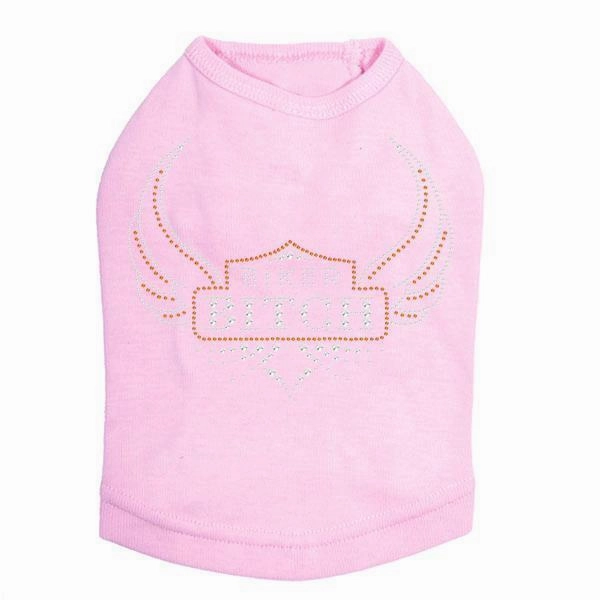 Biker Bitch Rhinestone Dog Tank