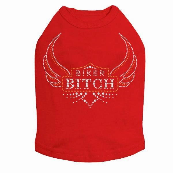 Biker Bitch Rhinestone Dog Tank
