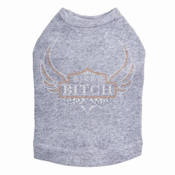 Biker Bitch Rhinestone Dog Tank