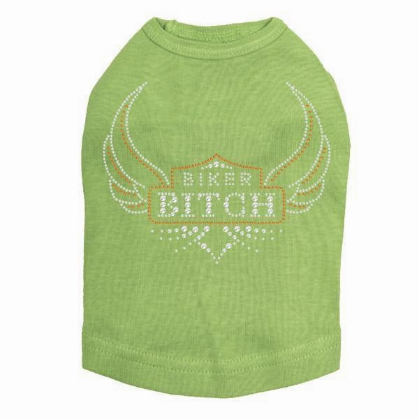 Biker Bitch Rhinestone Dog Tank
