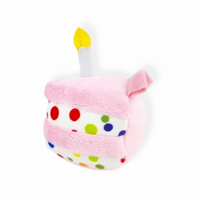 Birthday Cake Slice Dog Toy Pink