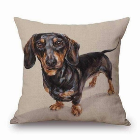Black and Tan Dachshund Standing Throw Cushion
