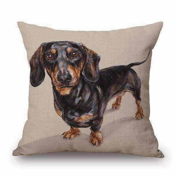 Black and Tan Dachshund Standing Throw Cushion