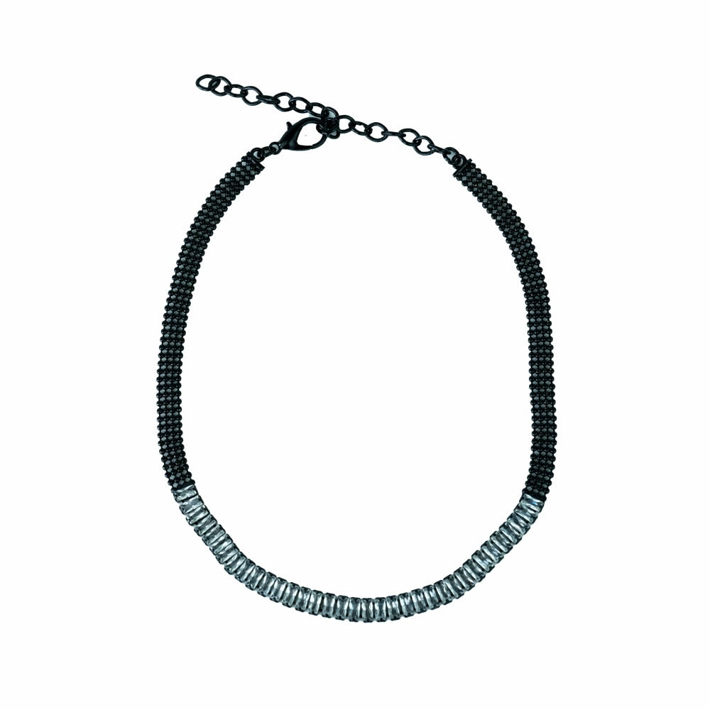 Black Diamante Dog Necklace