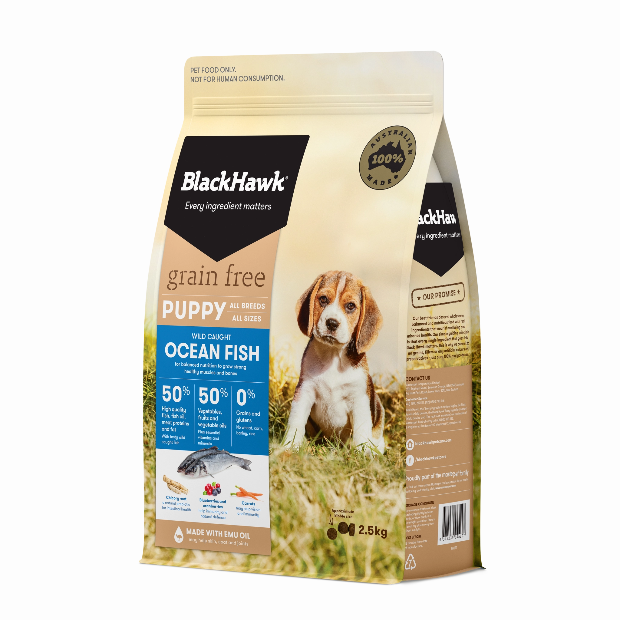 Black Hawk - Grain Free Ocean Fish Puppy Dry Food (2.5kg)