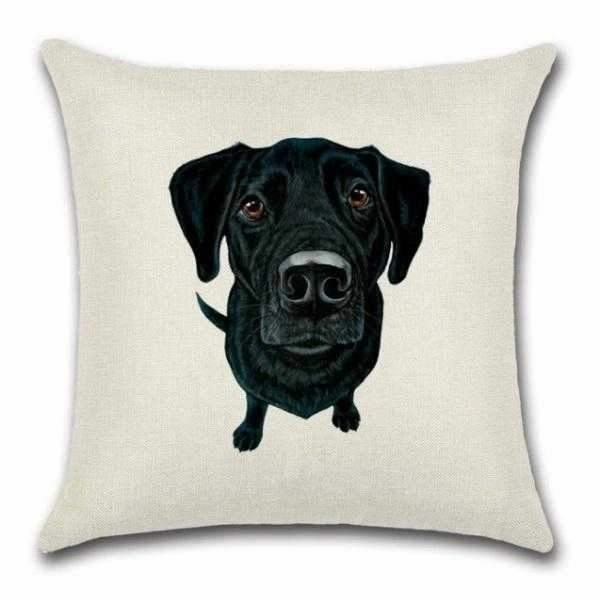 Black Labrador Throw Cushion