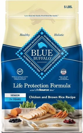 Blue Buffalo Life Protection Natural Chicken & Brown Rice Recipe Senior Dry Dog Food