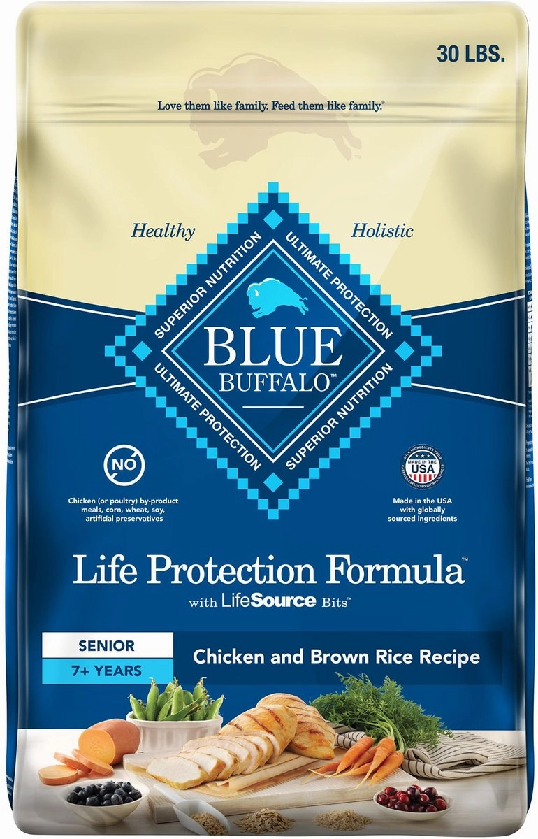 Blue Buffalo Life Protection Natural Chicken & Brown Rice Recipe Senior Dry Dog Food