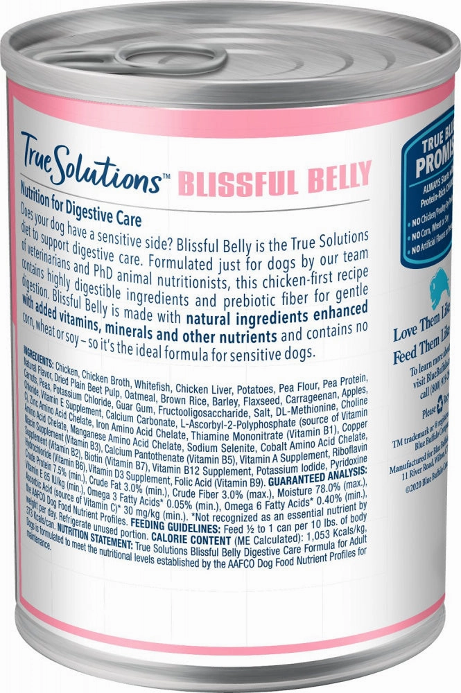 Blue Buffalo True Solutions Blissful Belly Natural Digestive Care Chicken Recipe Adult Wet Dog Food